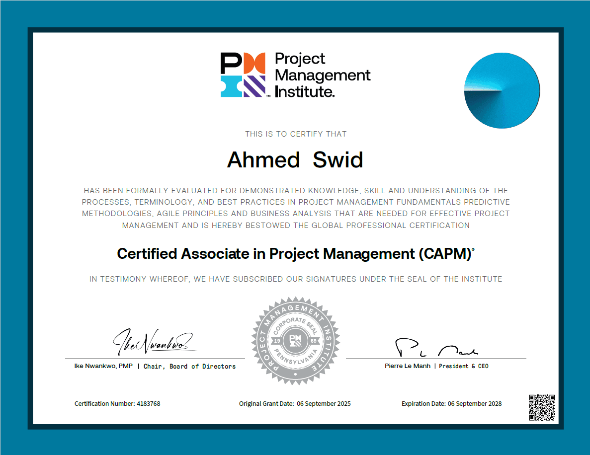 CAPM — Certified Associate in Project Management
